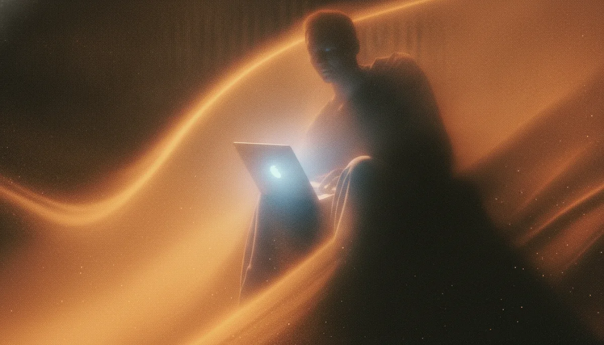 A remote creative working late on a laptop